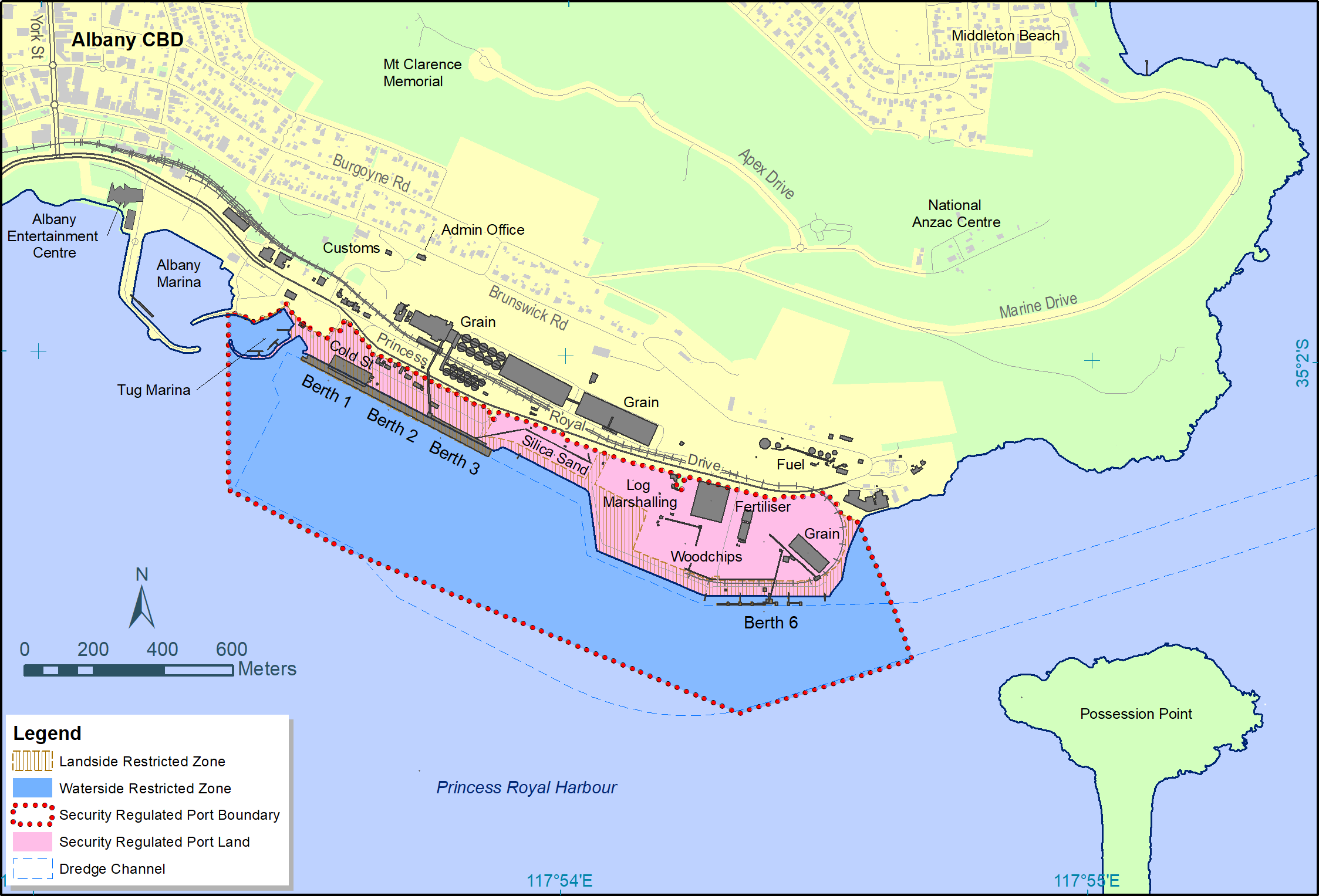 Albany Port Layout and Security Zones