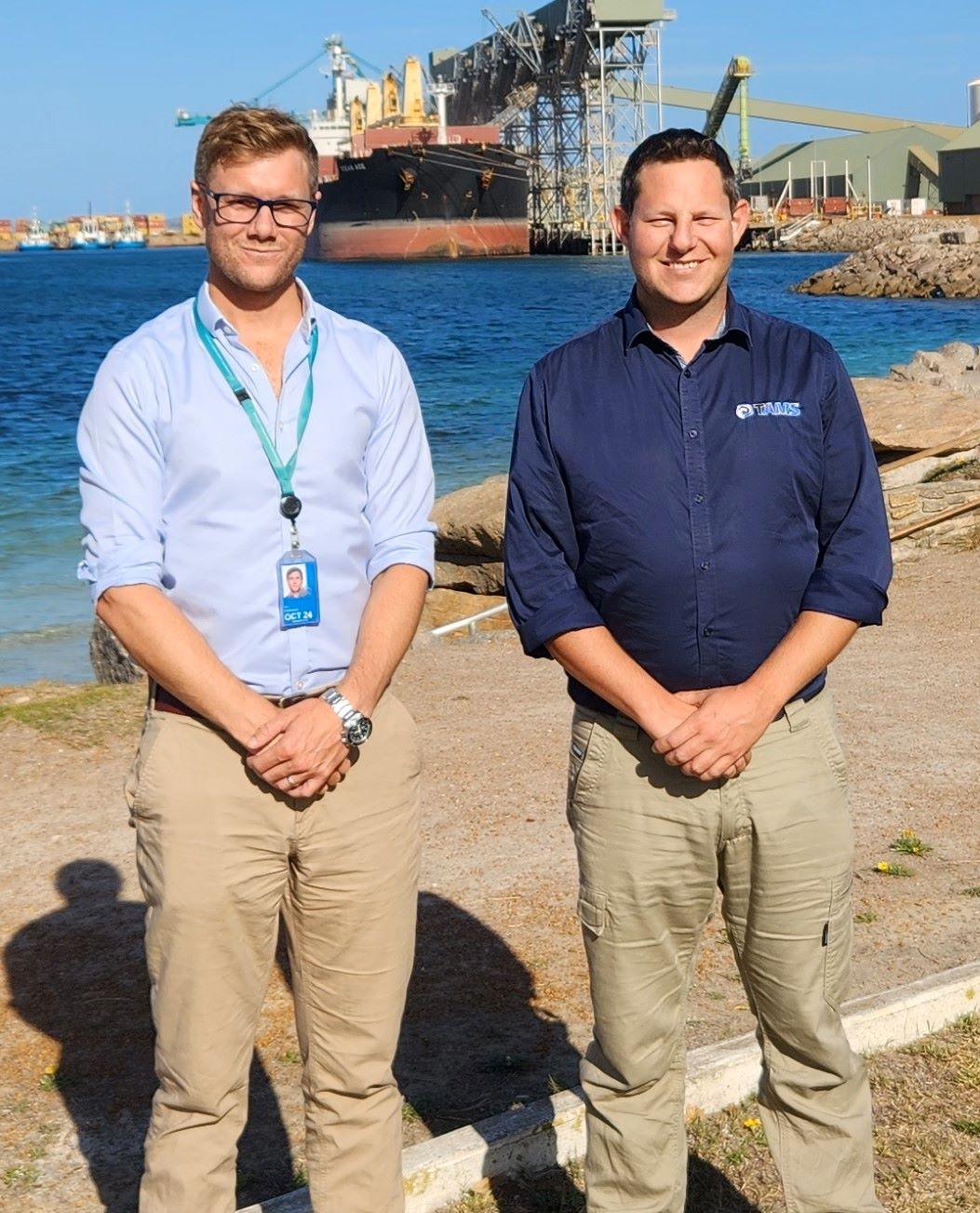 Southern Ports General Manager Port Development (Interim) Iain Robinson with TAMS CEO Lee Bartlett